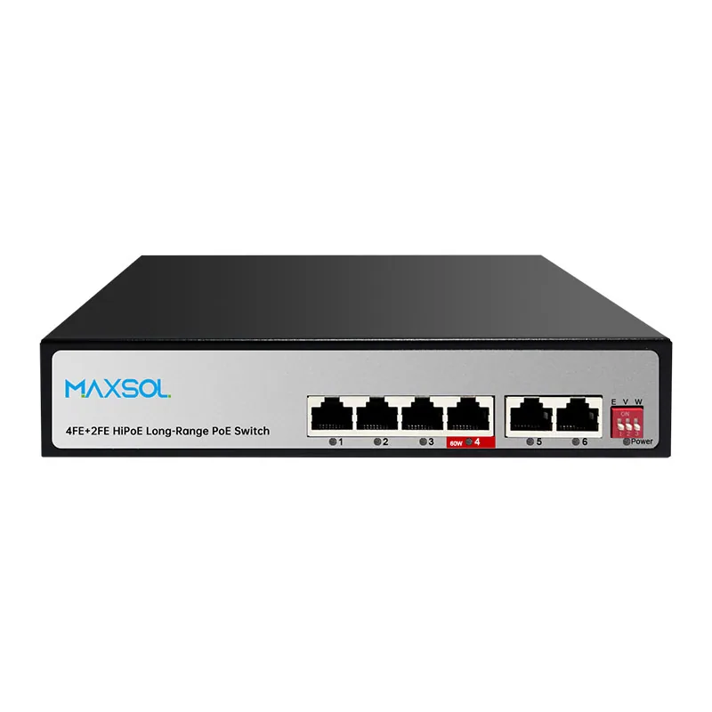 Μεταγωγέας Hi-PoE 4 θυρών, 65W, εμβέλεια 300 m με VLAN