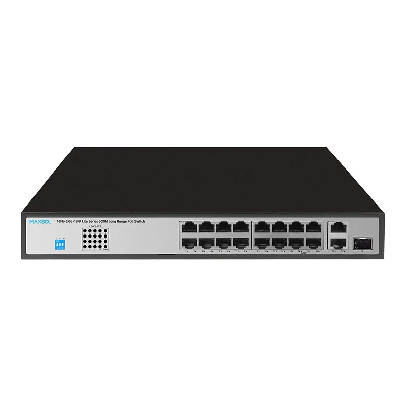 Μεταγωγέας Fast Ethernet PoE+ 16 θυρών με Gigabit uplink