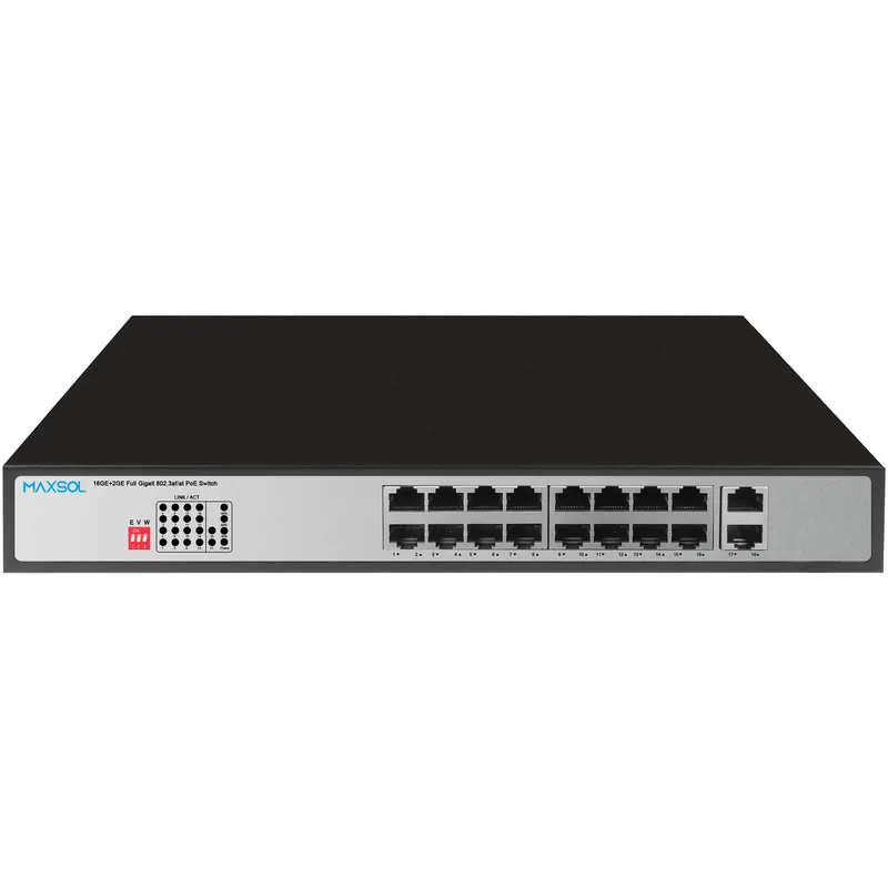 Μεταγωγέας Gigabit PoE+ 16 θυρών, 300W, 2 uplink