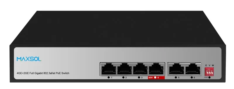 Μη διαχειριζόμενος μεταγωγέας PoE Gigabit μεγάλης εμβέλειας 4 θυρών, 65W